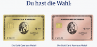 American Express präsentiert eine neue Metallkarte, die als Gold Card auch in der Zusatzfarbe Rosé verfügbar ist.