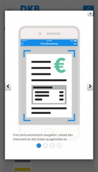 Die DKB bietet ab sofort Foto-Überweisungen per App an. © DKB